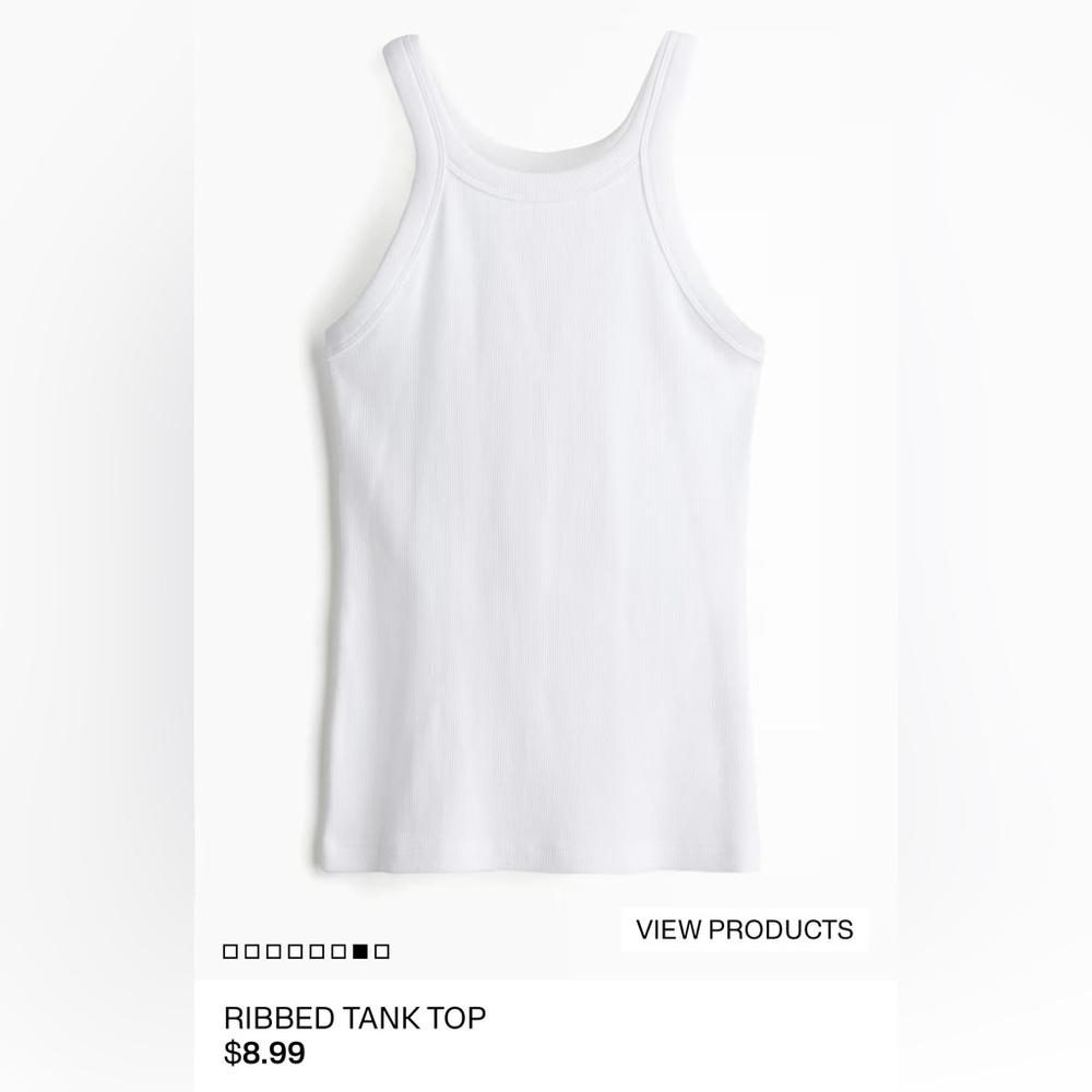 (NWOT) “H&M” White Ribbed Tank Top